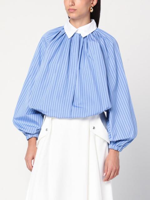 PATOU Striped balloon-sleeve shirt in light blue