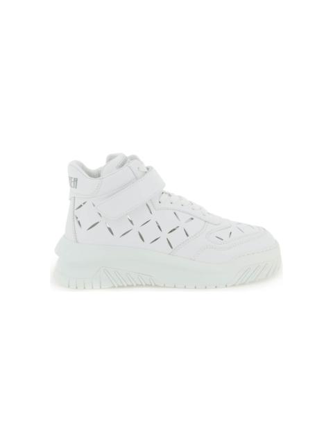 VERSACE Odissea Leather High-top Sneakers