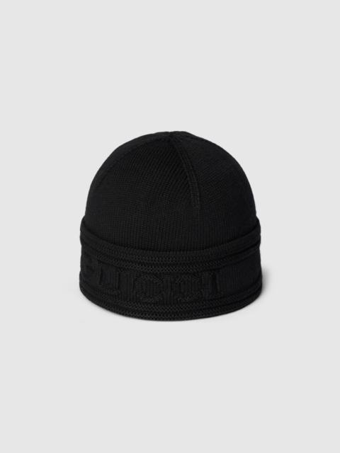 GUCCI Knit wool hat with Gucci logo