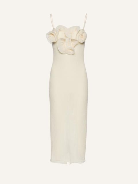 MAGDA BUTRYM Sleeveless crepe beach maxi dress in cream