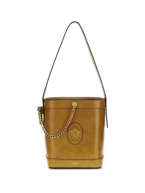 VERSACE Versace Small Leather Pivot Bucket Bag