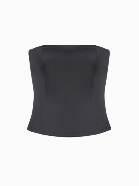 EMPORIO ARMANI SATIN BUSTIER TOP