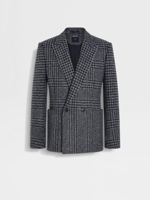 ZEGNA GREY AND BLACK WOOL AND CASHMERE JACKET