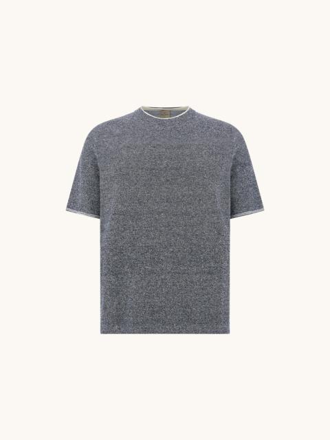 Paul & Shark URUKAI LINEN AND COTTON T-SHIRT WITH DOUBLE COLLAR