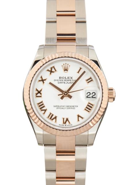 ROLEX Pre-Owned Two Tone Rolex Datejust 31 White Roman Dial Ref 278271