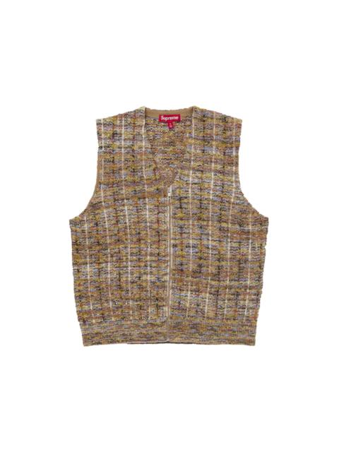 Supreme Supreme Speckled Zip Up Sweater Vest Tan