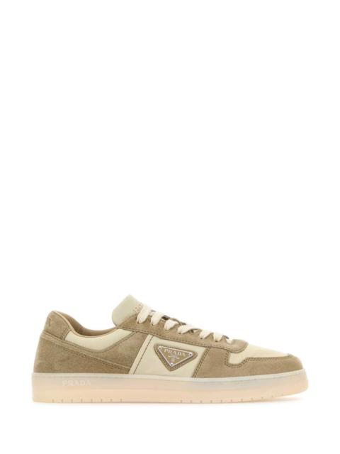 Prada Prada Men Two-Tone Canvas And Suede Downtown Sneakers