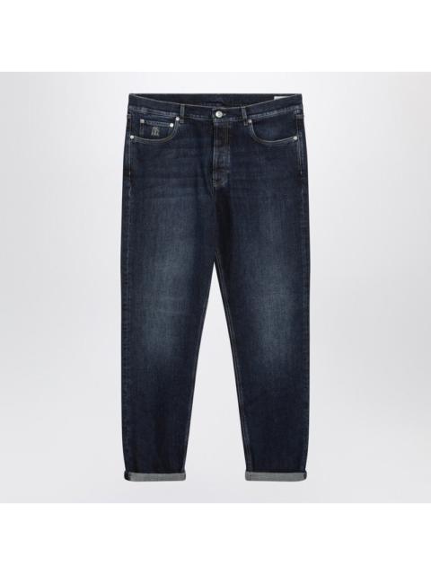 Brunello Cucinelli Brunello Cucinelli Blue Washed Jeans With Turn-Up Hem Men