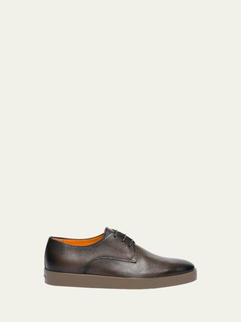 Santoni Men's Dilate Tumbled Leather Sport-Sole Derby Shoes