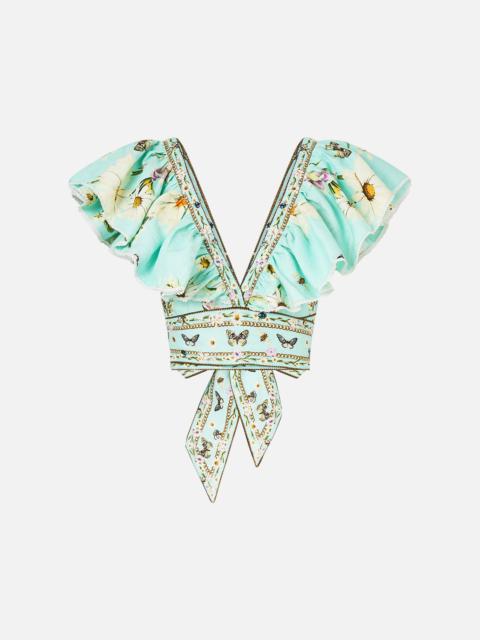 CAMILLA RUFFLE WRAP TOP