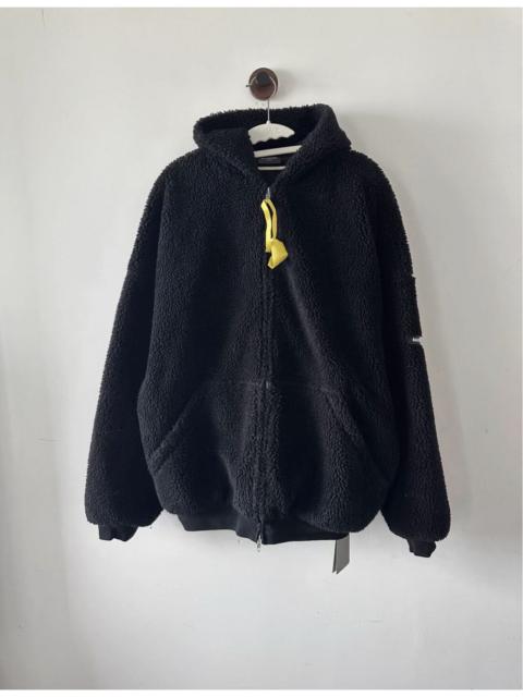 BALENCIAGA Balenciaga hoodie is a black teddy fleece zip-up jacket 
