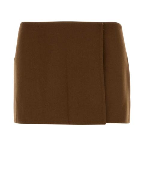 Miu Miu Miu Miu Women Brown Wool Blend Mini Skirt