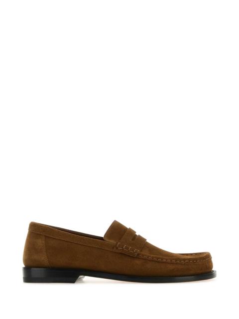 Loewe Loewe Men Brown Suede Campo Loafers