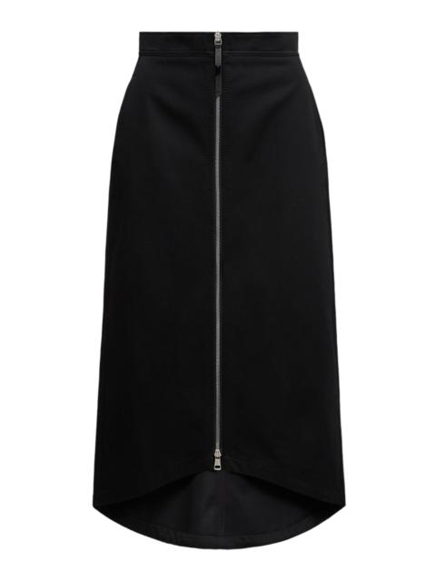 Moncler x EE72 by Edward Enninful Cotton Gabardine Midi Skirt black