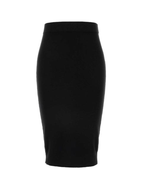 SAINT LAURENT Black Wool Skirt