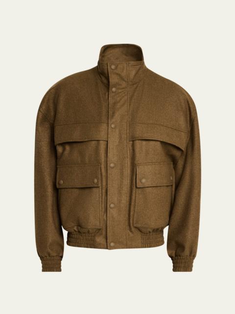 Men's Tristar Wool and Cashmere Bomber Jacket