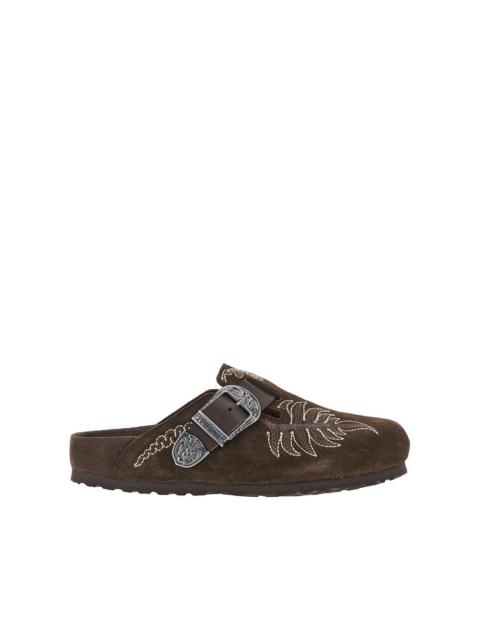 Etro Etro Boston Suede Leather Mules Brown