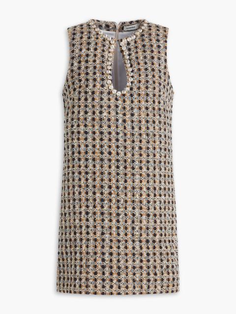 Sandro Crystal-embellished metallic tweed mini dress