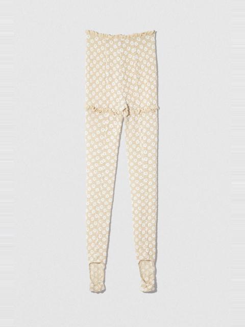 BY FAR RUBI LEGGINGS BEIGE FLORAL LACE