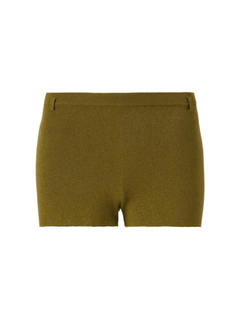 SIEDRÉS Sou Metallic Knit Shorts khaki