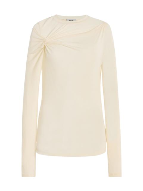 AGOLDE Lissa Ruched Jersey T-Shirt neutral