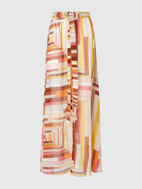 Missoni Long covered up skirt in printed silk with front closure