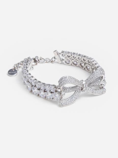 self-portrait Crystal Bow Double Tennis Bracelet