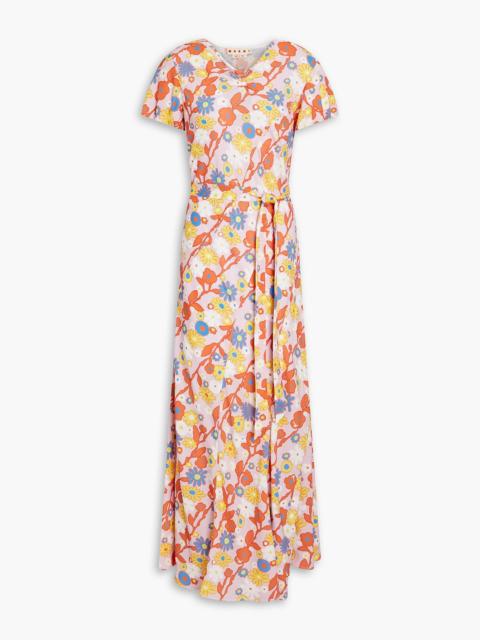Marni Floral-print crepe midi dress