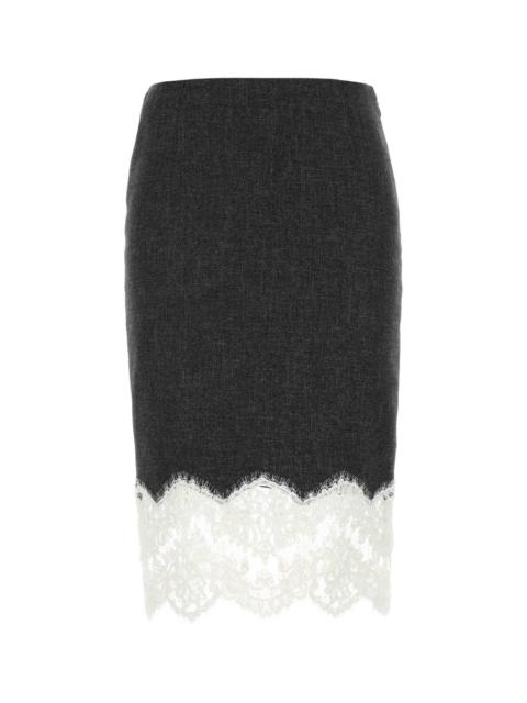 Blumarine Blumarine Women Charcoal Stretch Viscose Blend Skirt