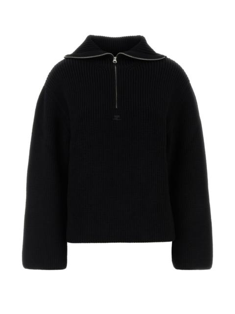 courrèges Black wool oversize sweater