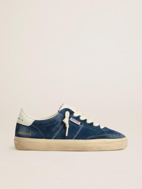 Golden Goose Women's Soul Star in blue suede with white leather heel tab