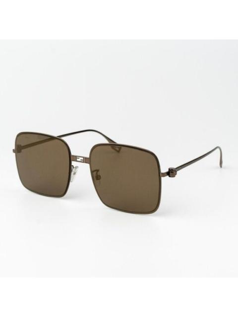 FENDI Fendi BAGUETTE Women Sunglasses Square Metal Pink Brown Mirror FE40123U 45G