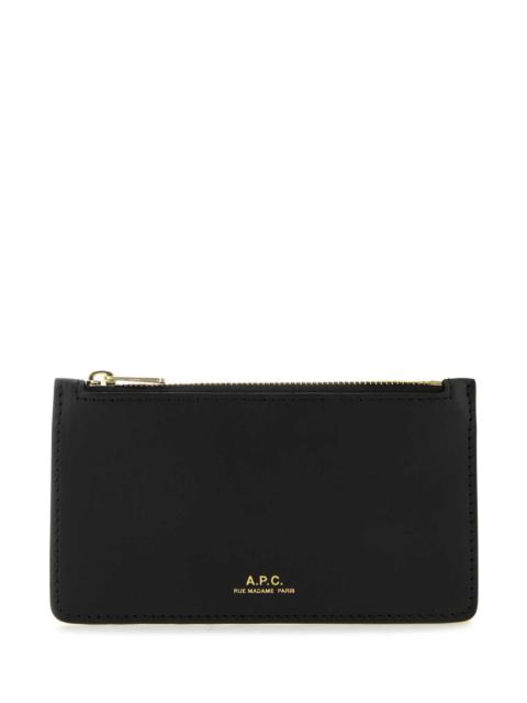 A.P.C. A.P.C. Women Black Leather Willow Card Holder