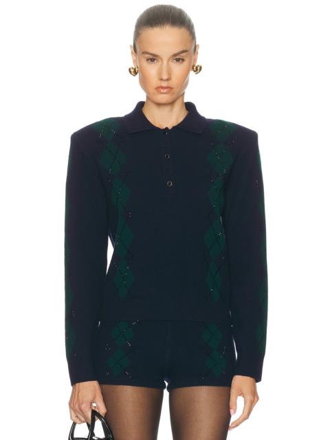 RETROFÊTE Nicolina Embellished Polo Top