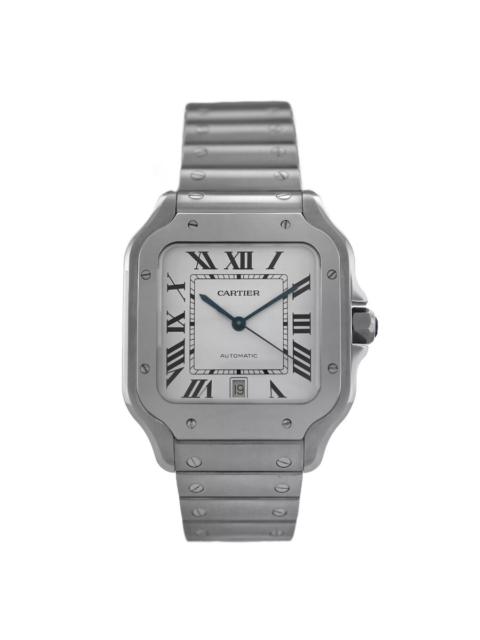 Cartier Pre-owned Cartier Santos Silvered Opaline Dial Men's Watch WSSA0018
