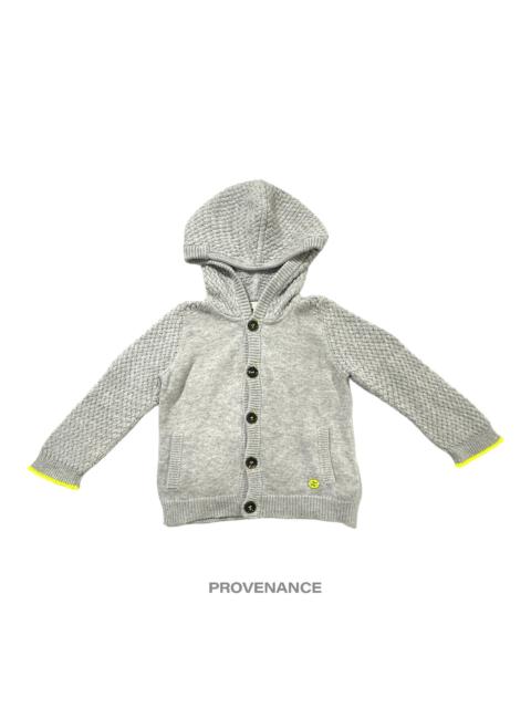 GUCCI Gucci Baby Logo Knit Hoodie - Grey Fluorescent Yellow
