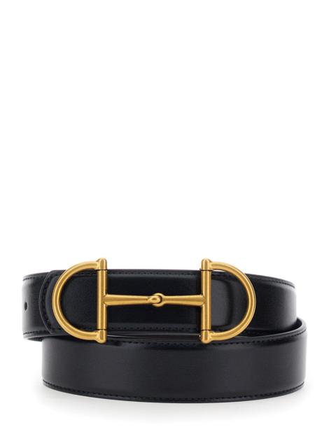 GUCCI Gucci Men Black Reversible Belt With Horsebit On The Front In Leather Man