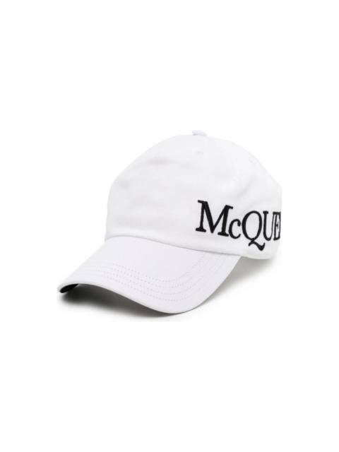 White Baseball Hat With Mcqueen Embroidery