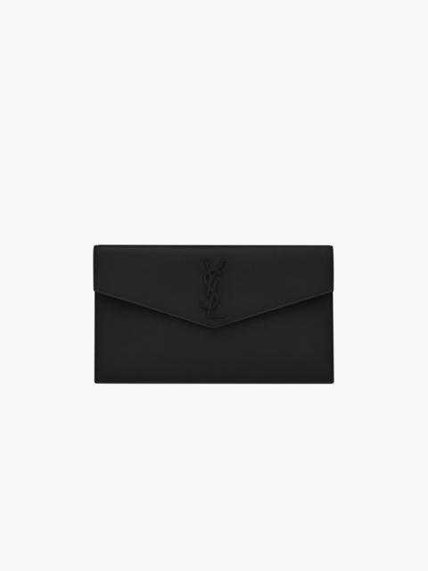 SAINT LAURENT UPTOWN POUCH IN GRAIN DE POUDRE LEATHER