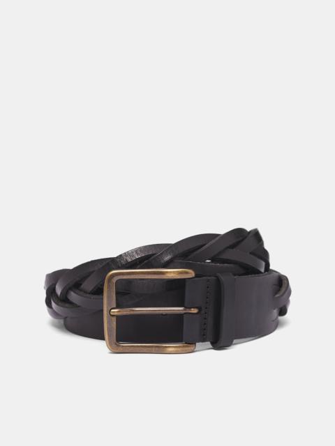 UMA WANG Black Braided Leather Belt
