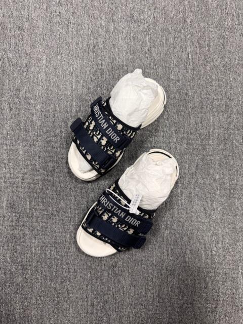 Dior Dior Navy Blue Monogram Lace-Up Sandals