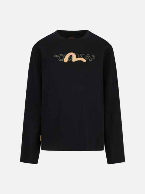 EVISU Brocade Seagull Embroidery Regular Fit Long-Sleeve T-shirt