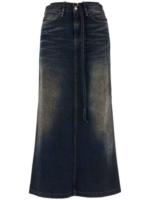 MAXI DENIM SKIRT WITH WAIST STRAP