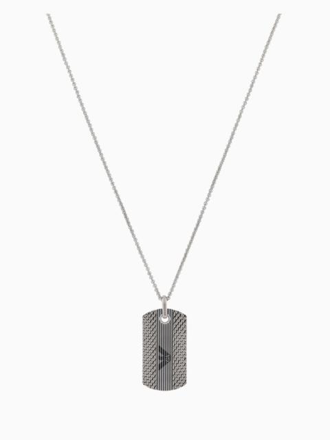 EMPORIO ARMANI STAINLESS STEEL DOG TAG NECKLACE