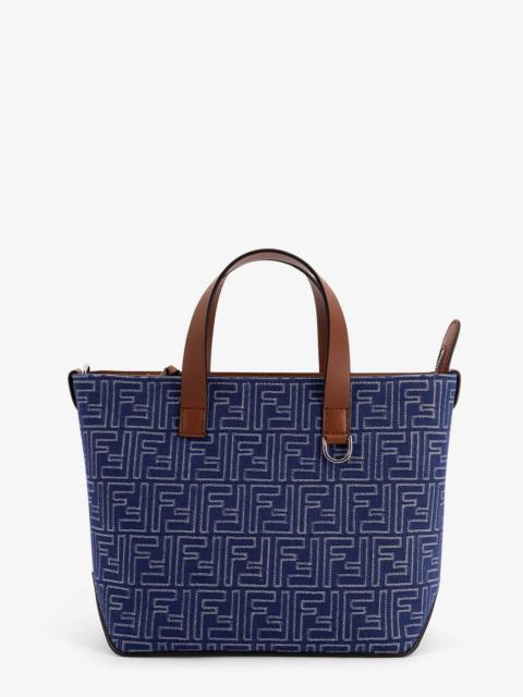 FENDI Fendi Ff Jacquard Fabric And Leather Shopping Bag