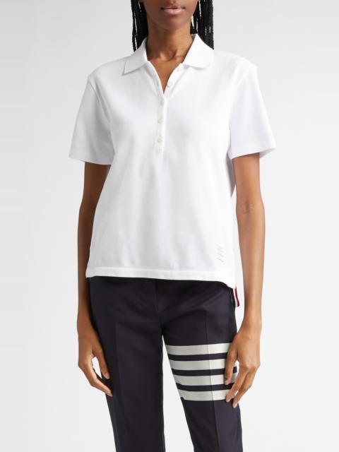Thom Browne Thom Browne Stripe Piqué Polo in White at Nordstrom