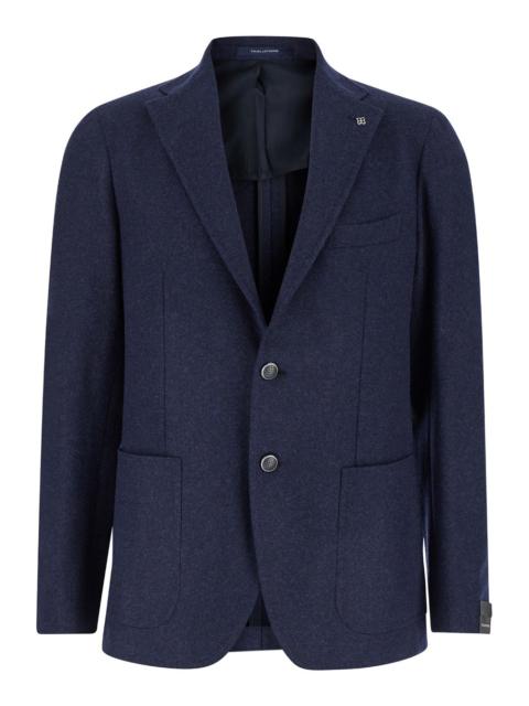 TAGLIATORE - Tagliatore Men 'Montecarlo' Blue Single-Breasted Jacket With Notched Revers In Wool Man
