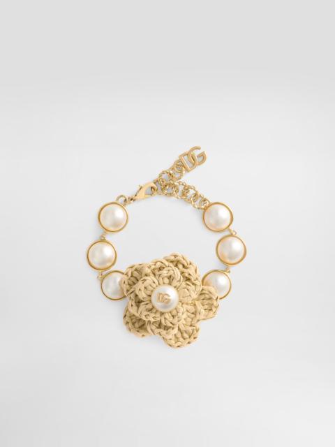 Dolce & Gabbana Raffia flower bracelet