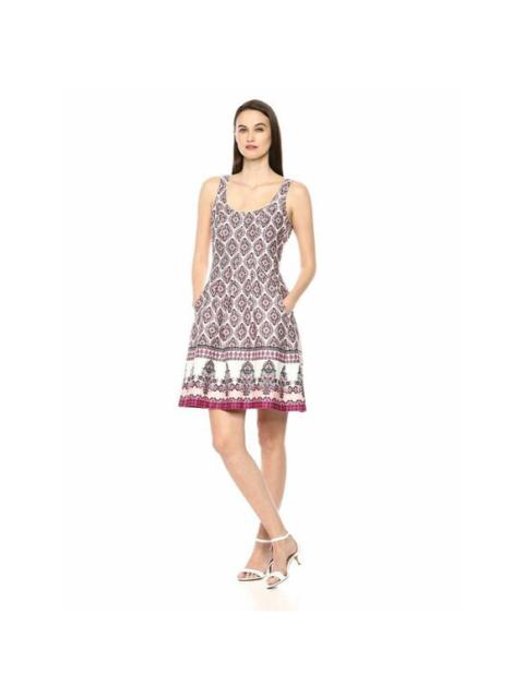Other Designers Nine West Dress Sleeveless Fit & Flare Pink Multi Printed A Line Dress Sz 6 NWT