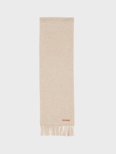 Acne Studios Scarf Fringe Wool Skinny Oatmeal ONESIZE